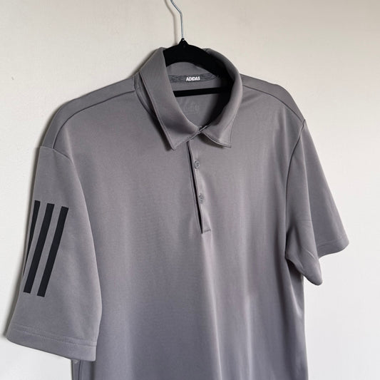 Adidas 3-Stripe Basic Polo Shirt – Recycled Grey (S)