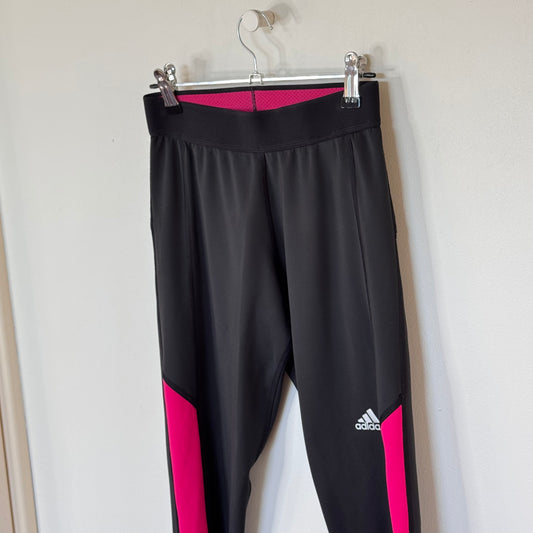 Adidas Black & Pink Panel Leggings Size S (Estimated)