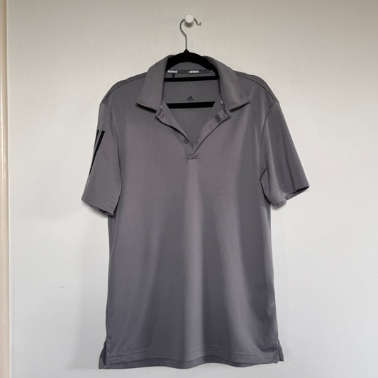 Adidas 3-Stripe Basic Polo Shirt – Recycled Grey (S)